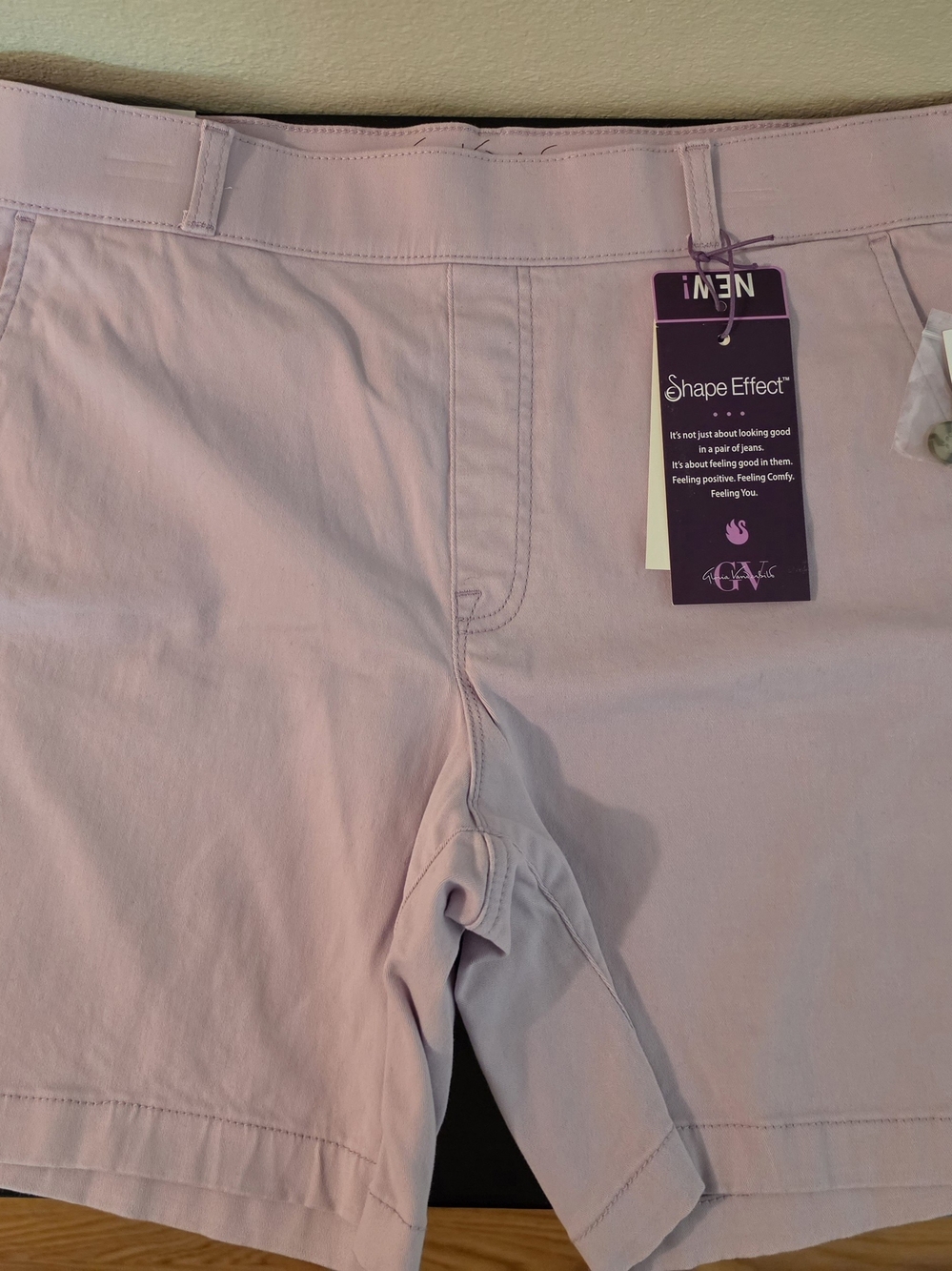Gloria Vanderbilt Pale Pink High-Waist Women's Shorts